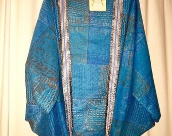 Kimono Sleeve Style "Coil Basket(Aqua)" by Kaft+Kim