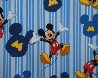 Disney fabric MICKEY MOUSE quilt fabric cotton stripe blue