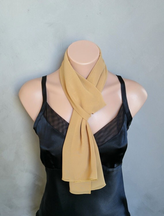 Camel Scarf Camel Hue Scarf Sheer Chiffon Camel Skinny Scarf Summer Camel Scarf