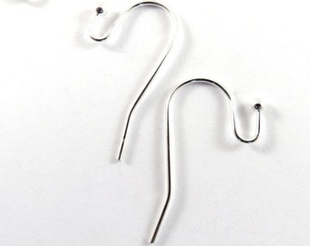 20 Silver Hook Earwire Plated Brass LF/CF 22x11mm 21 Gauge - 10 pr - F4114EW-S20