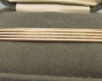 Enameled 14Kt Gold Bar Pin