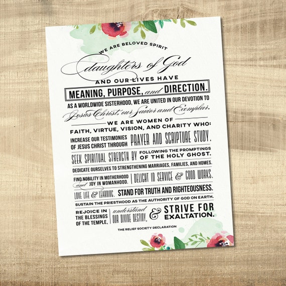 Current image in relief society declaration printable Punchy image with regard to relief society declaration printable