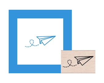 Paper Airplane Rubber Stamp