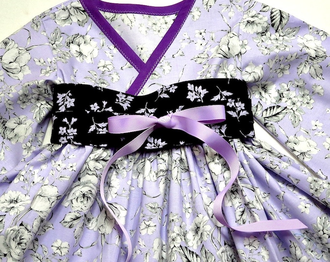 Boutique Little Girls Dresses - Purple Spring Dress - Teen Clothes - Kimono Dress - Toddler - Preteen - Birthday - Kids 12 months to 14 yrs