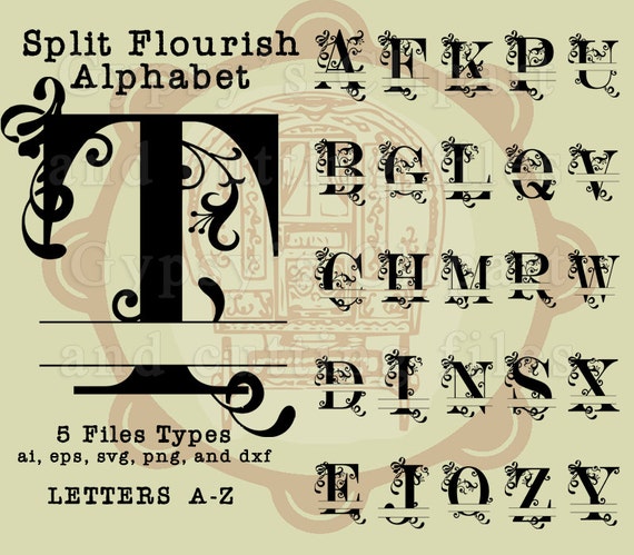 Download Split Flourish Letter svg, Monogram Letter SVG, Flourish ...