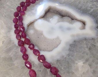 50% Mega Sale Natural Faceted Red Ruby Gemstone Beads (41 Grams)
