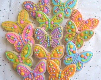 Butterfly Cookies - Butterfly Decorated Cookies - Butterfly Cookies - Cookie Gift - 1 Dozen
