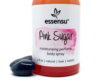 Pink Sugar Hydrating Natural Perfume Body Spray | Long Lasting | Non-Toxic Fragrance | Hair Perfume | Body Mist | Vegan | No Gluten- 4 oz