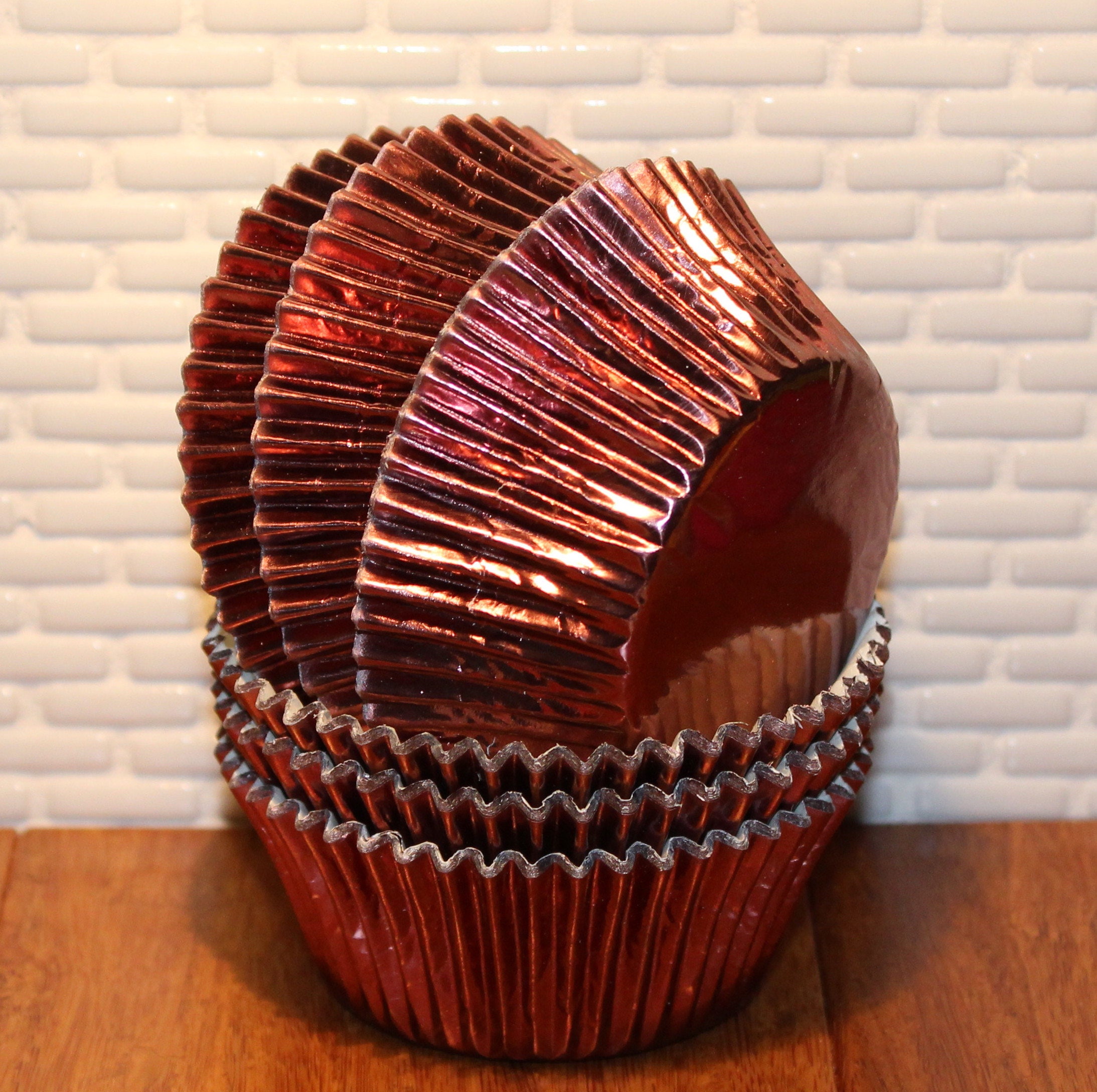 Lt Brown Foil Cupcake Liners Qty 50 Brown Foil Baking Cups