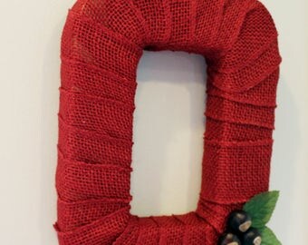 Burlap Block O with Ohio Buckeyes