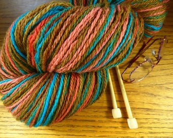 Handspun Self Patterning Wool Yarn!