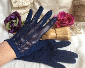 navy blue evening gloves