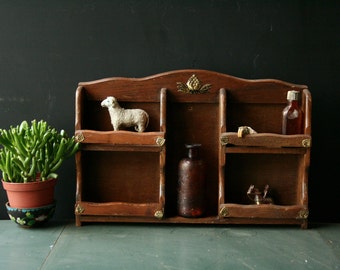 Vintage Wood Spice Shelves Spice Rack Rustic Brown Vintage From Nowvintage on Etsy
