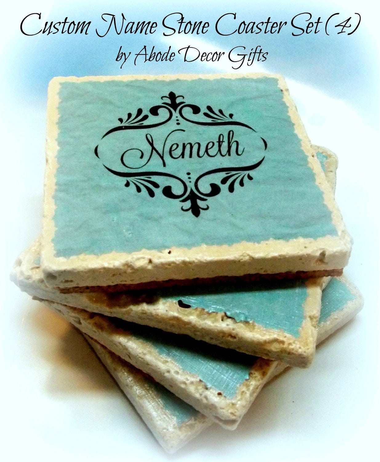 Drink Coasters Personalized Name Stone Coasters