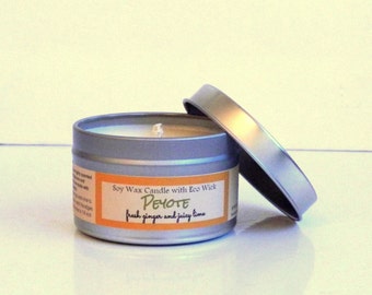 Eco Friendly Soy Candle tins / PEYOTE / Citrus Sage Blend