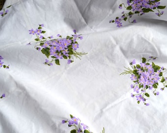 Vintage Bed Sheet - Violets Bouquets - Cannon Twin Fitted