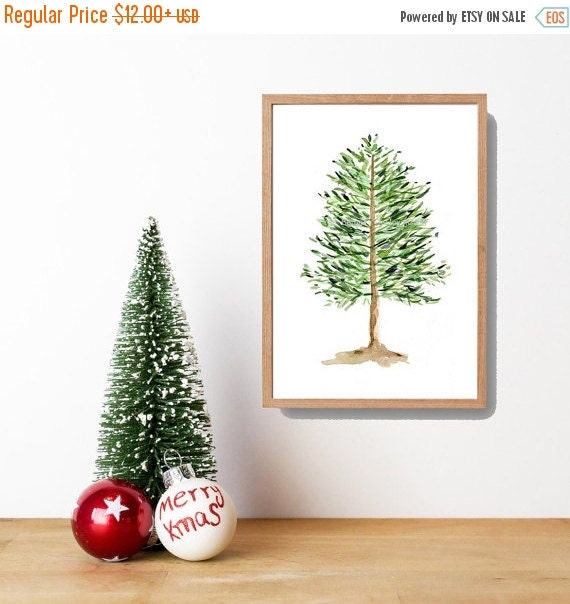 Holiday sale Pine Tree art print pine tree Print by TheJoyofColor