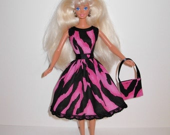 Handmade barbie clothes CUTE dress and bag 4 barbie doll