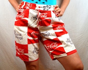 Vintage 70s 1970s Coca Cola Coke Beach Advertising Shorts