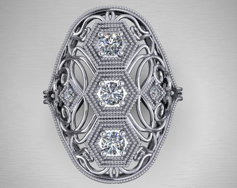 A modern twist to a 1930's Vintage ring in Sterling Silver