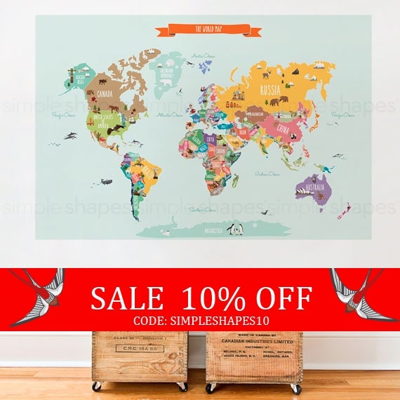 Sale World Map Decal Countries Of The World Map By