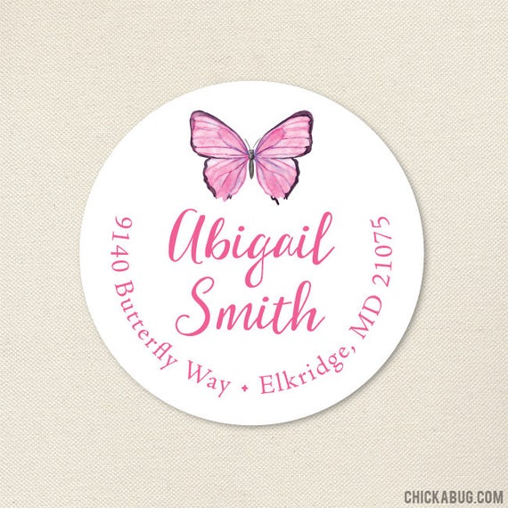 butterfly address labels sheet of 24 by chickabug llc catch my