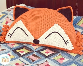 CROCHET PATTERN Foxy the Fox Pillow PDF Crochet Pattern with Instant Download
