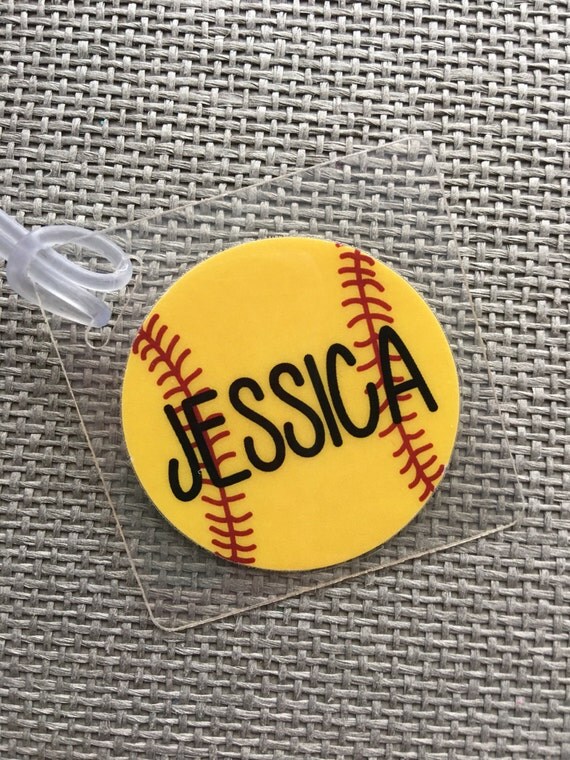 Softball Bag Tag Softball Mom Gift Softball Coach Gift