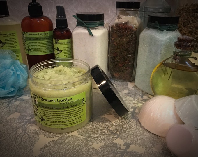 Stimulating Sugar Body Scrub - "Mostly Mint" - Organic Skin Exfoliating Scrub - Organic Body Polish - Gifts for Him and Her - Bridal Gifts