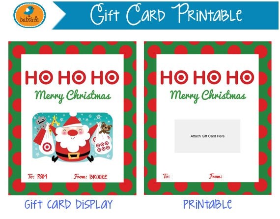 Digital Christmas Printable Gift Card Printable Christmas