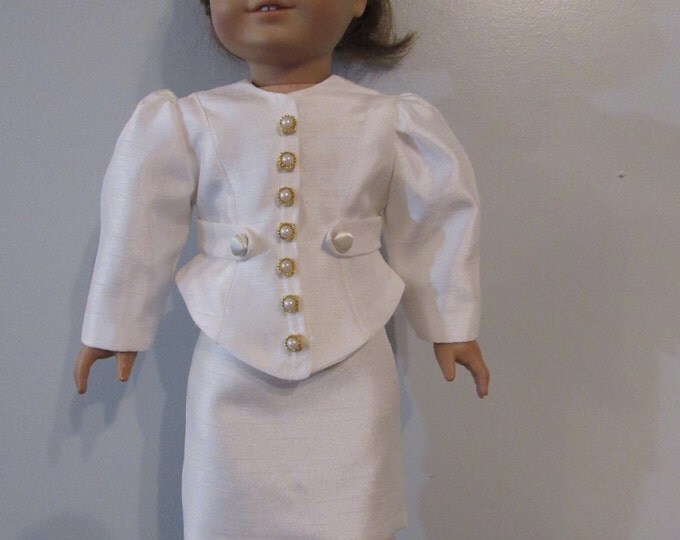 2 piece suit in winter white for that special occasion fits size 18 inch dolls