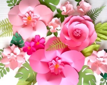 Extra Large Paper Flower Backdrop - Nursery - Room - Event Decor - Tropical Vibes - Girl Bedroom - Custom Order