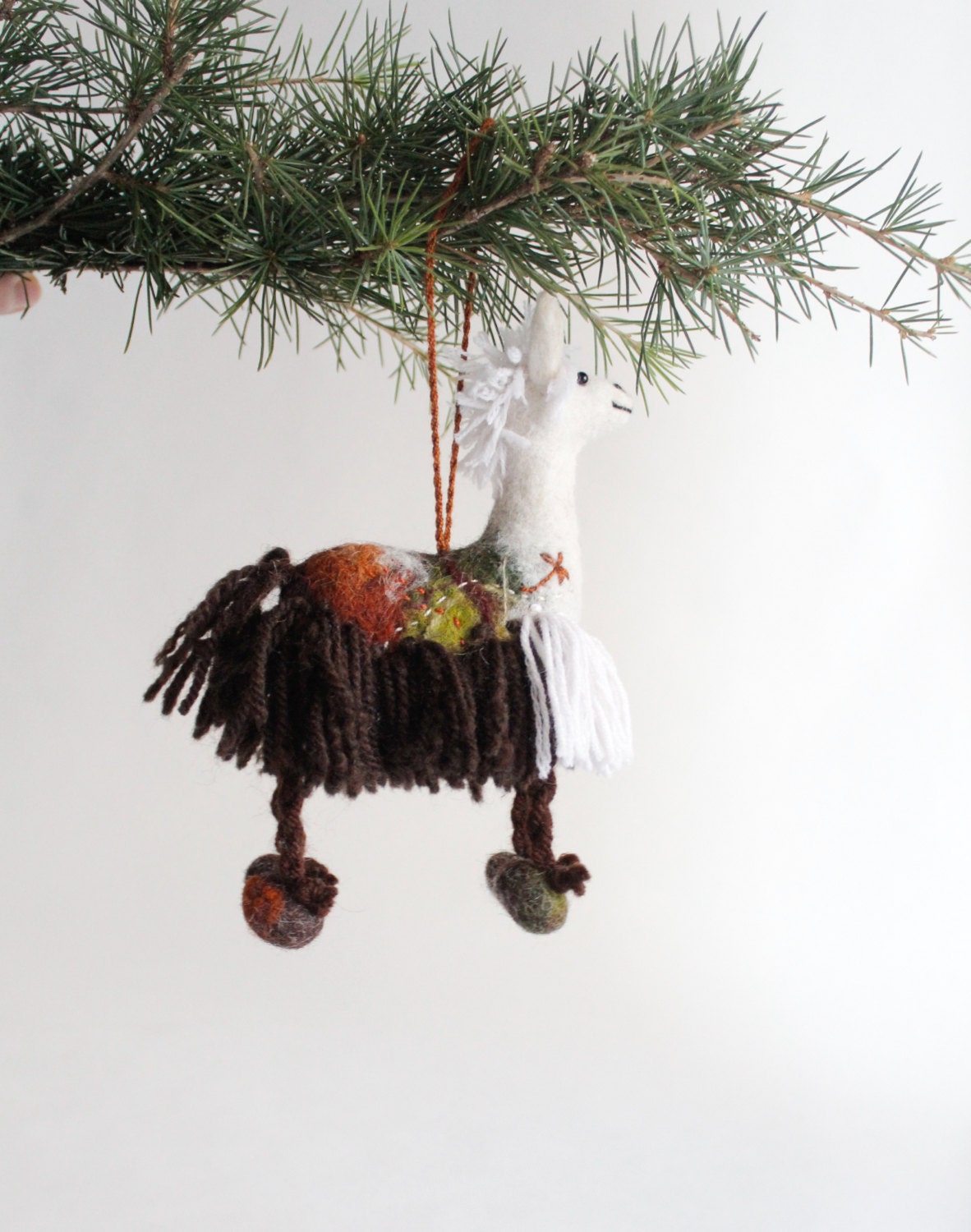 christmas ornament felted llama handmade toy felted farm christmas ornament felted llama handmade toy felted farm