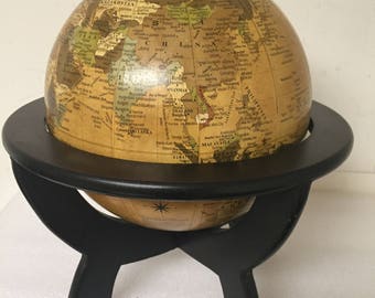 Mini Globe with Wood Stand Vintage look Decorative