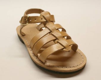 Boys leather sandals. gladiator-Sandales multi-brides en cuir enfant-bebe-kids sandals