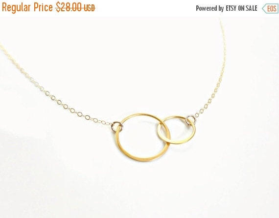 Interlocking Circles Necklace 14k Gold Fill by SilverLotusDesigns