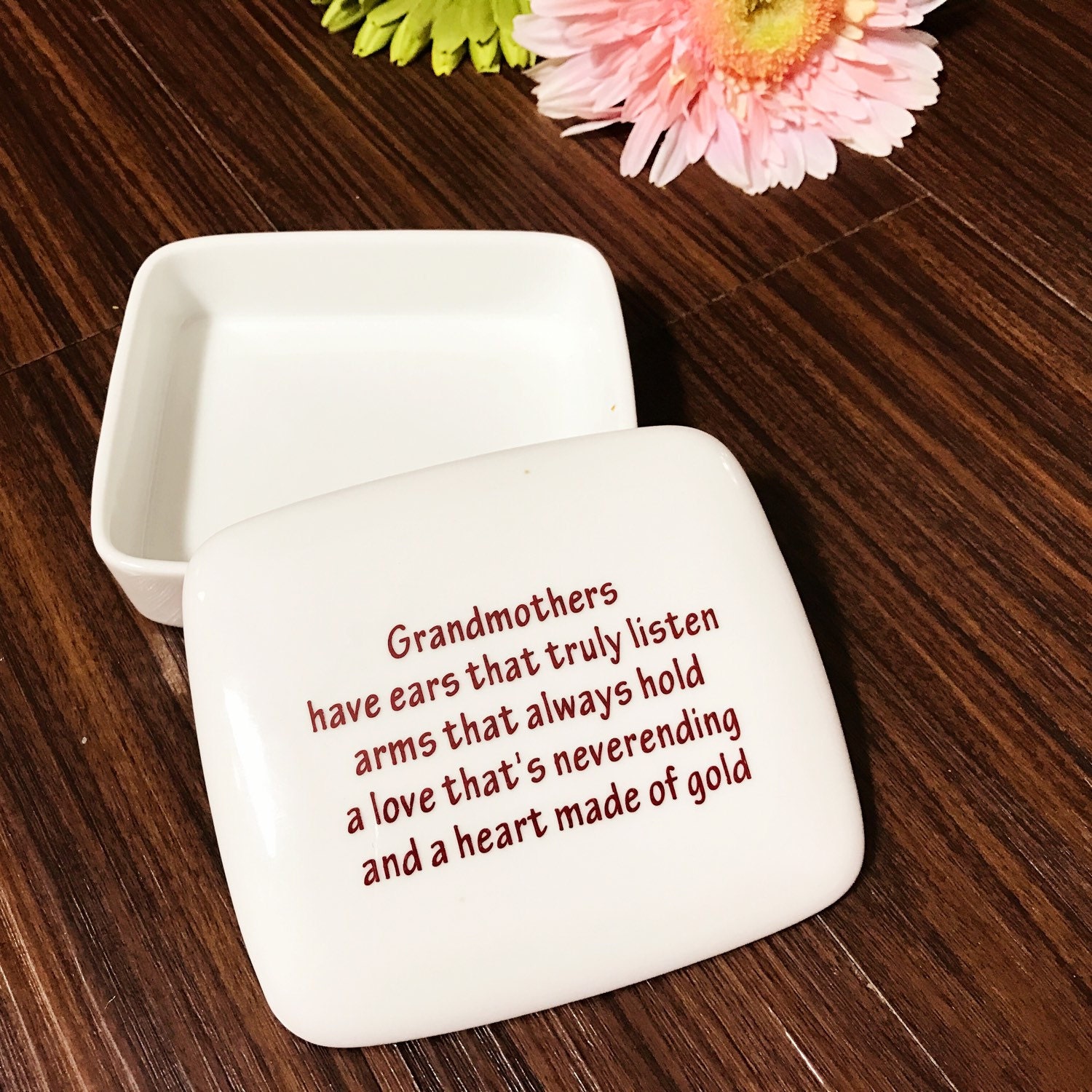 Handmade Ceramic Trinket Box Grandma