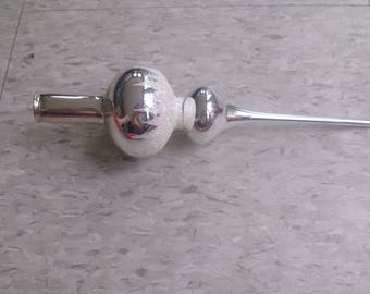 vintage glass christmas tree topper silver mica