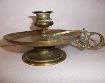 Arts and Crafts Brass Candlestick Holder Art Nouveau Candle Holder