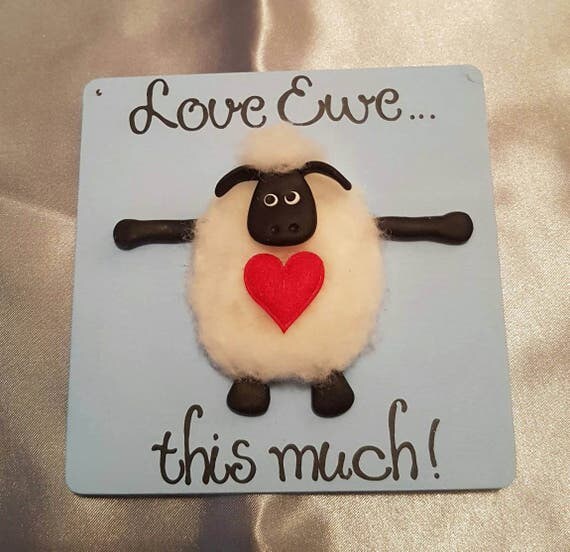 Wedding Engagement Anniversary Gift Sheep with Heart Love
