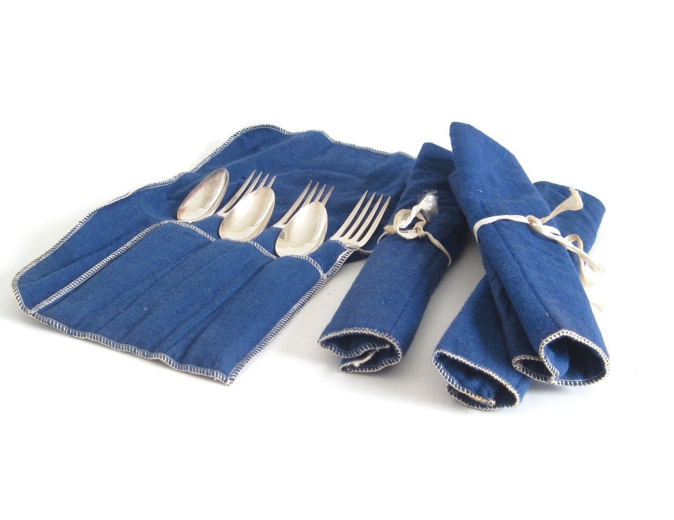 Silverware Storage Pouches Anti Tarnish Silvercloth Felt Rolls
