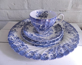 Vintage Ironstone Johnson Bros. Tableware Set - Plate - Dessert Plate - Teacup and Saucer - Ironstone