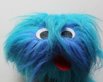 Vintage Great American Fun Blue Monster Marionette Puppet Stuffed Animal 1980s