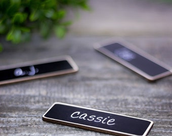 Work Name Tags, Business Name Tags, 50 Chalkboard Name Tags, Chalkboard Name Badges, Reusable Magnetic Name Tags for Corporate Events