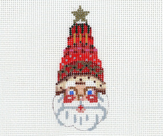 Needlepoint Santa Ornament Long Tall Santa