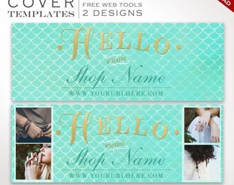 Facebook Cover Template - Mermaid DIY Facebook Cover Image Design - Facebook Cover Photo Facebook Cover Banner Photography SMFB AAB