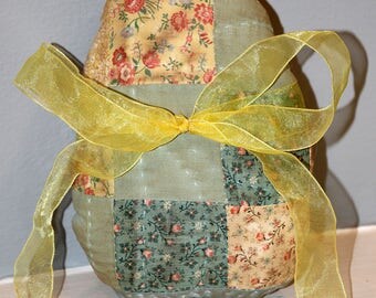 Small Primitive Vintage Quilted Easter Egg