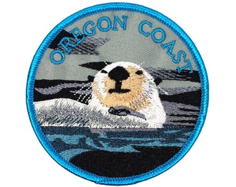 Souvenir Patch "Oregon Coast" Sea Otter State Coastline Tourist Iron-On Applique