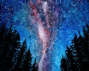 Toronto Skyline Print from painting galaxy painting Aurora