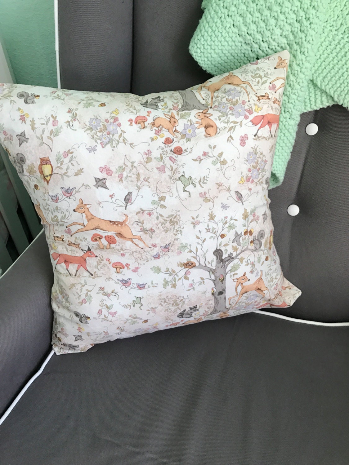 Nursery pillow decorative pillow pillow case woodland
